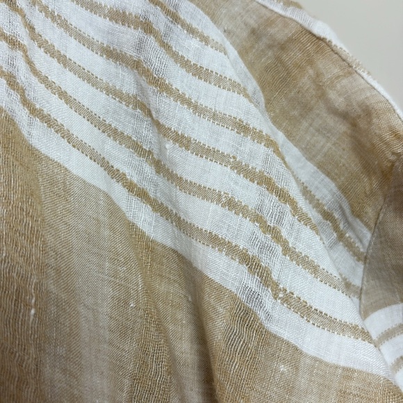 Anthropologie Akemi + Kin 100% Linen Tunic Oversized Coverup Sleeve Striped Sz M - Picture 11 of 14
